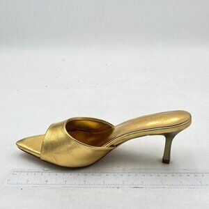 Milooey Comfy Kitten Heel Mules Open Pointed Toe Slide Sandals Cute Backless Sli